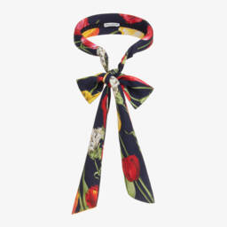 Dolce & Gabbana-Girls Floral Navy Hairband | Childrensalon Outlet