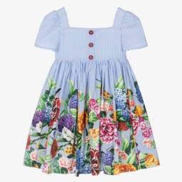 Dolce & Gabbana-Girls Floral Stripe Elegance Dress | Childrensalon Outlet
