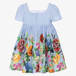 Dolce & Gabbana-Girls Floral Stripe Elegance Dress | Childrensalon Outlet