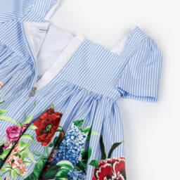 Dolce & Gabbana-Girls Floral Stripe Elegance Dress | Childrensalon Outlet