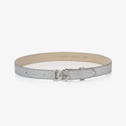 Dolce & Gabbana-Girls Glittery Silver Buckle Belt | Childrensalon Outlet