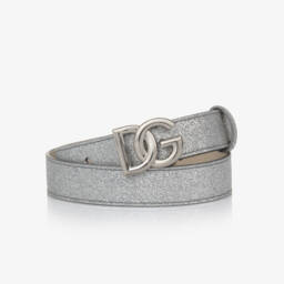 Dolce & Gabbana-Girls Glittery Silver Buckle Belt | Childrensalon Outlet