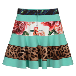 Dolce & Gabbana-Girls Green Patchwork Skirt | Childrensalon Outlet