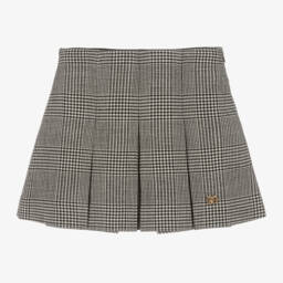 Dolce & Gabbana-Girls Grey Check Wool Skirt | Childrensalon Outlet