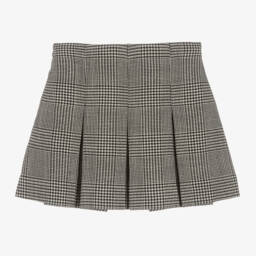 Dolce & Gabbana-Girls Grey Check Wool Skirt | Childrensalon Outlet