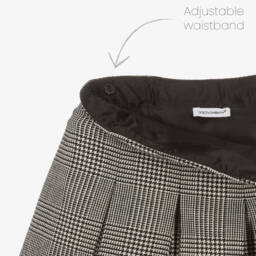 Dolce & Gabbana-Girls Grey Check Wool Skirt | Childrensalon Outlet