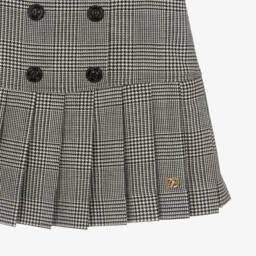 Dolce & Gabbana-Girls Grey Wool Check Dress | Childrensalon Outlet