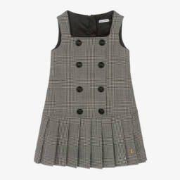 Dolce & Gabbana-Girls Grey Wool Check Dress | Childrensalon Outlet