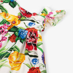 Dolce & Gabbana-Кремовое платье с цветами для девочек | Childrensalon Outlet