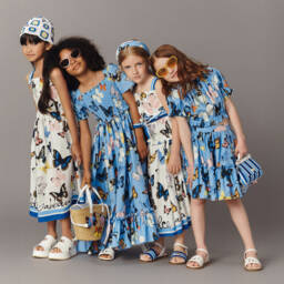 Dolce & Gabbana-Girls Ivory Fluttering Butterfly Skirt | Childrensalon Outlet