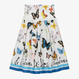 Dolce & Gabbana-Girls Ivory Fluttering Butterfly Skirt | Childrensalon Outlet