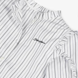 Dolce & Gabbana-Girls Ivory Striped Poplin Shirt | Childrensalon Outlet
