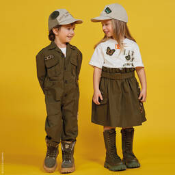 Dolce & Gabbana-Girls Khaki Green Cargo Skirt | Childrensalon Outlet
