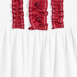  دولتشي آند غابانا-بلوز قطن لون أبيض للفتيات | Childrensalon Outlet