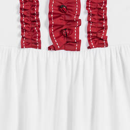  دولتشي آند غابانا-بلوز قطن لون أبيض للفتيات | Childrensalon Outlet