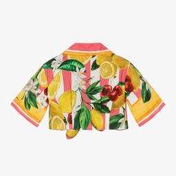 Dolce & Gabbana-Girls Lemon & Cherry Print Cotton Blouse | Childrensalon Outlet