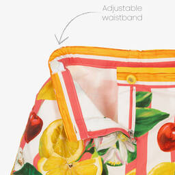 Dolce & Gabbana-Girls Lemon & Cherry Print Cotton Trousers | Childrensalon Outlet