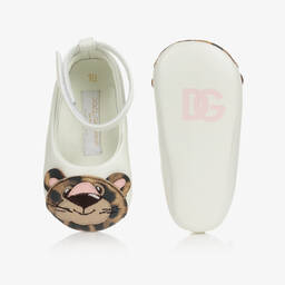 Dolce & Gabbana-Кожаные пинетки с леопардовым принтом | Childrensalon Outlet