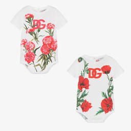 Dolce & Gabbana-Girls Logo Bodyvests (2 Pack) | Childrensalon Outlet