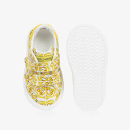 Dolce & Gabbana-Girls Majolica Patterned Canvas Shoes | Childrensalon Outlet