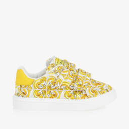 Dolce & Gabbana-Girls Majolica Patterned Canvas Shoes | Childrensalon Outlet