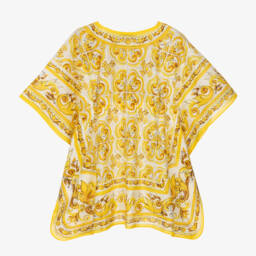 Dolce & Gabbana-Girls Majolica Patterned Cotton Kaftan | Childrensalon Outlet