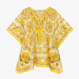 Dolce & Gabbana-Girls Majolica Patterned Cotton Kaftan | Childrensalon Outlet