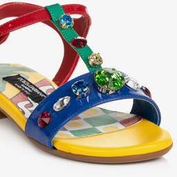 Dolce & Gabbana-Girls Multicoloured Patent Leather Sandals | Childrensalon Outlet