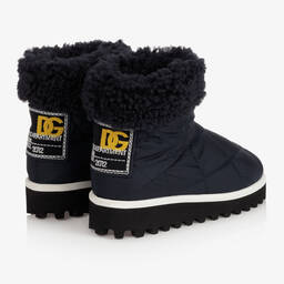 Dolce & Gabbana-Синие утепленные ботинки для девочек | Childrensalon Outlet