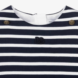 Dolce & Gabbana-Girls Navy Sailor Stripe Dress | Childrensalon Outlet