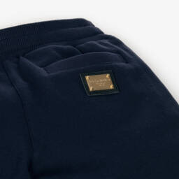 Dolce & Gabbana-Girls Navy Tulip Cotton Joggers | Childrensalon Outlet