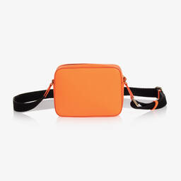 دولتشي آند غابانا-حقيبة كروس جلد لون برتقالي نيون للبنات (14 سم) | Childrensalon Outlet