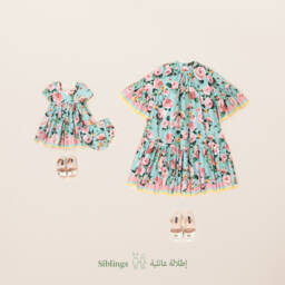 Dolce & Gabbana-Girls Pale Blue Rose Poplin Dress | Childrensalon Outlet