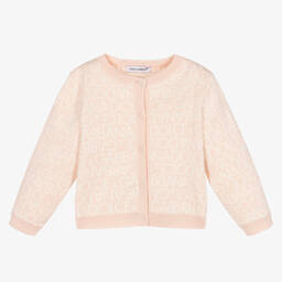 Dolce & Gabbana-Girls Pink Cotton & Cashmere Cardigan | Childrensalon Outlet