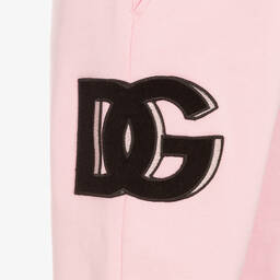 Dolce & Gabbana-Girls Pink Cotton DG Logo Joggers | Childrensalon Outlet