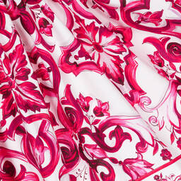Dolce & Gabbana-Girls Pink Cotton DG Majolica Dress | Childrensalon Outlet