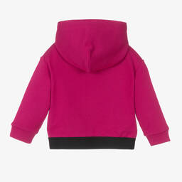 Dolce & Gabbana-Girls Pink Cotton Logo Zip-Up Hoodie | Childrensalon Outlet