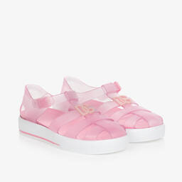 Dolce & Gabbana-Girls Pink DG Jelly Shoes | Childrensalon Outlet