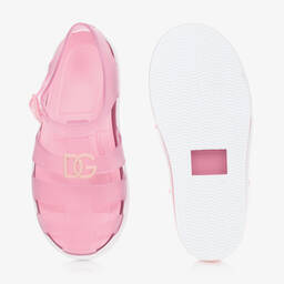 Dolce & Gabbana-Girls Pink DG Jelly Shoes | Childrensalon Outlet
