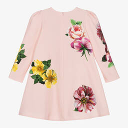 Dolce & Gabbana-Розовое платье из джерси с цветами для девочек | Childrensalon Outlet