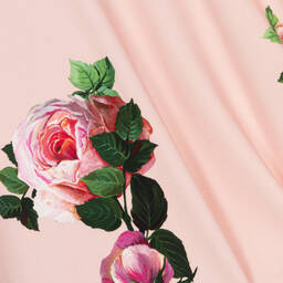 Dolce & Gabbana-Розовое платье из джерси с цветами для девочек | Childrensalon Outlet