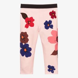 Dolce & Gabbana-Girls Pink Floral Leggings | Childrensalon Outlet