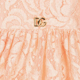Dolce & Gabbana-Girls Pink Lace Dress | Childrensalon Outlet