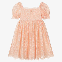 Dolce & Gabbana-Girls Pink Lace Dress | Childrensalon Outlet