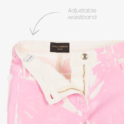 Dolce & Gabbana-Розовые джинсы с эффектом краски | Childrensalon Outlet