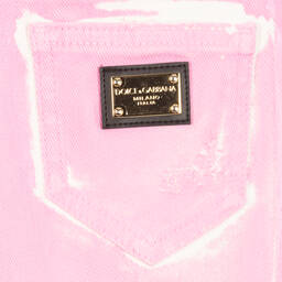 Dolce & Gabbana-Розовые джинсы с эффектом краски | Childrensalon Outlet