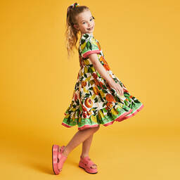  دولتشي آند غابانا-صندل جلد لامع لون زهري للبنات | Childrensalon Outlet