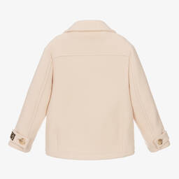 Dolce & Gabbana-Girls Pink Wool Double-Breasted Jacket | Childrensalon Outlet