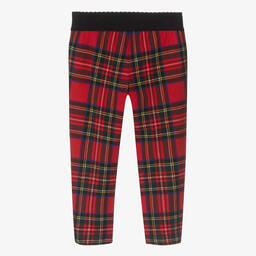 Dolce & Gabbana-Girls Red Check Leggings | Childrensalon Outlet