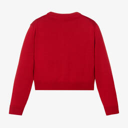 Dolce & Gabbana-Красный трикотажный кардиган с маками для девочек | Childrensalon Outlet